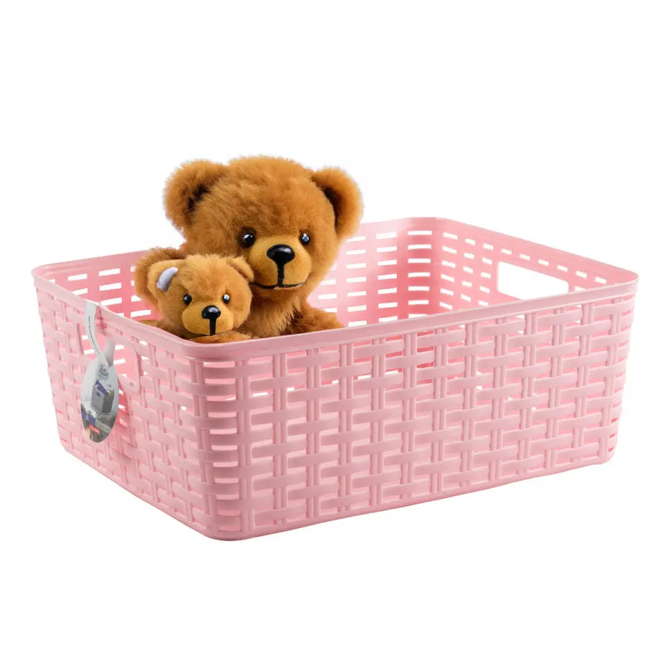 Plasticforte Opbergmand/kastmand - kunststof - roze - 12L