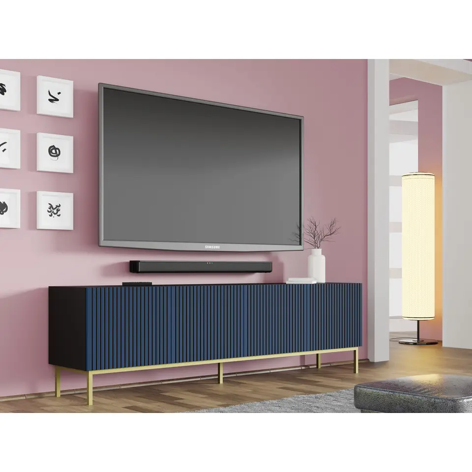 Ravenna F TV-meubel 200 4D gefreesd MDF folie met frame