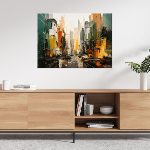 Feeby Obraz do salonu, Nowoczesne miasto abstrakcja kolorowa 60x40