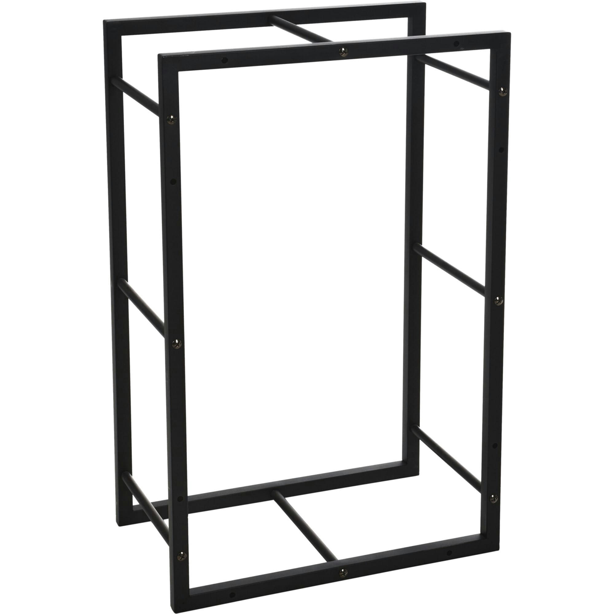 - Range bûches pour intérieur en métal noir 45x28x70cm
