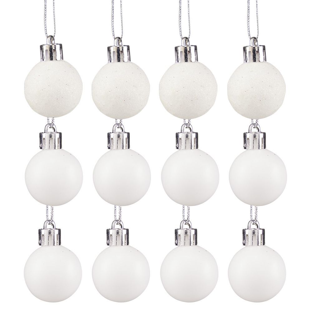 Petite boule de No&euml;l polystyrène blanc Ø3cm x12