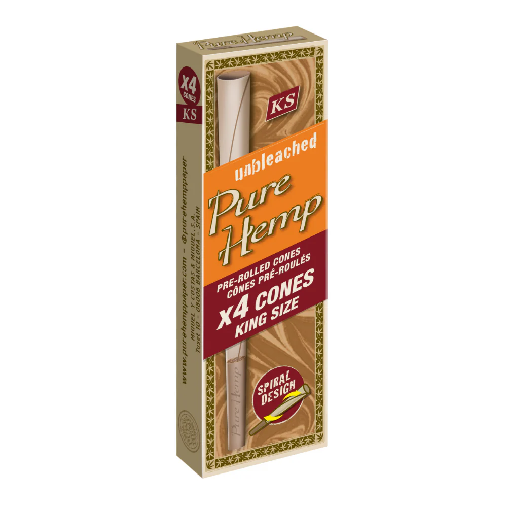 Pure Hemp Cones - Unbleached - King Size x 4