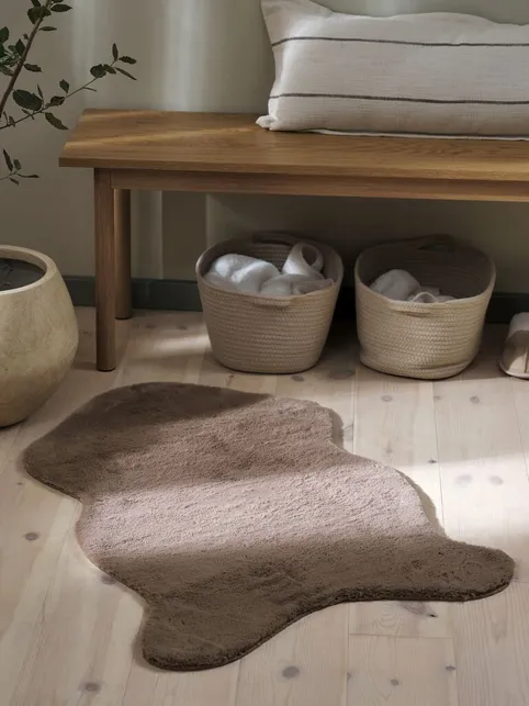 Tæppe imiteret pels OXEL 60x90 mørk sand