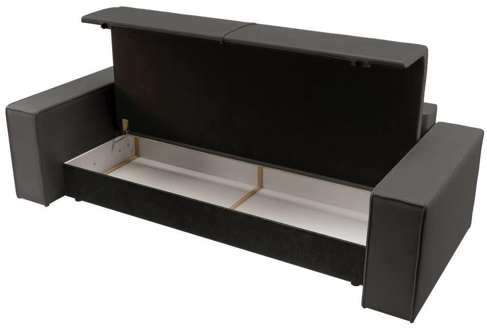 3-zitsslaapbank Calum lederlook met opbergruimte