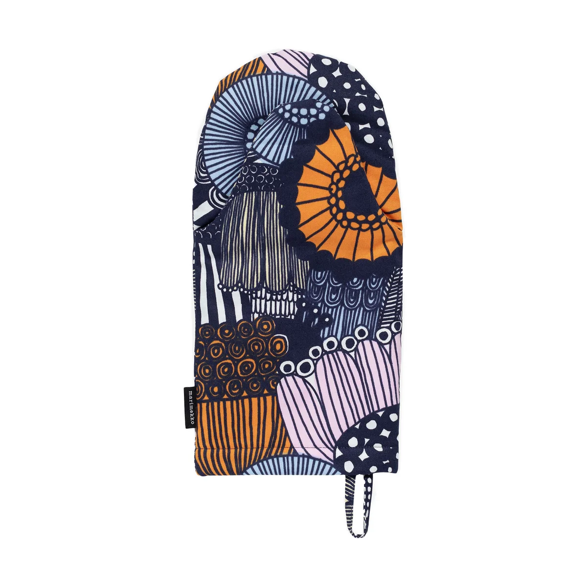 Marimekko - Pieni Siirtolapuutarha Ofenhandschuh, weiß / hellgelb / orange / hellblau