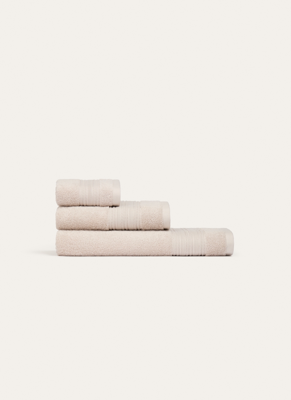 SERVIETTE DE TOILETTE UNI EN COTON BIO BEIGE