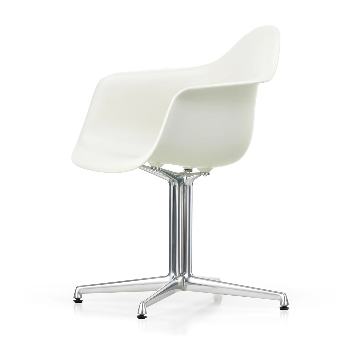 Vitra - Eames Plastic Armchair DAL, poliert / weiß (Filzgleiter basic dark)