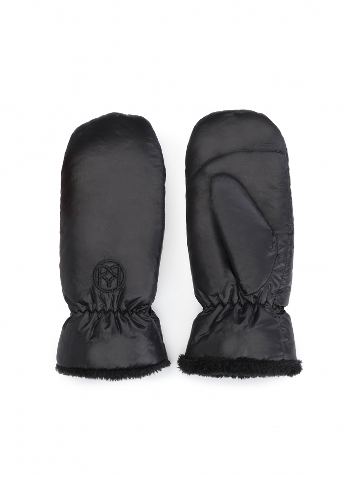 Warm black ladies' mittens