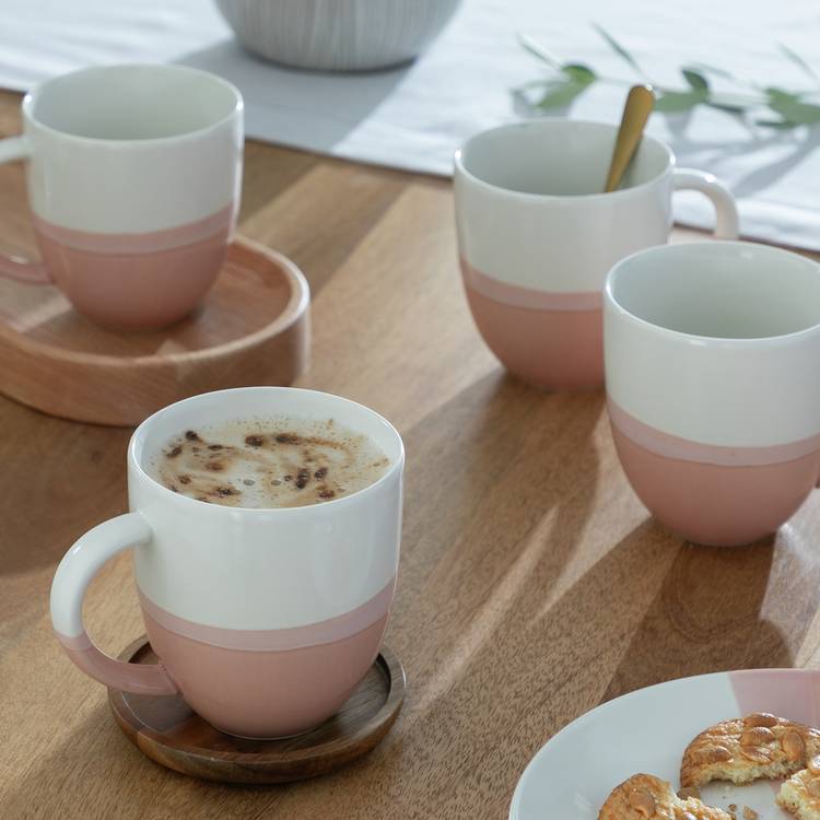 Habitat Dipped Set of 4 Stoneware Mugs - Multicoloured