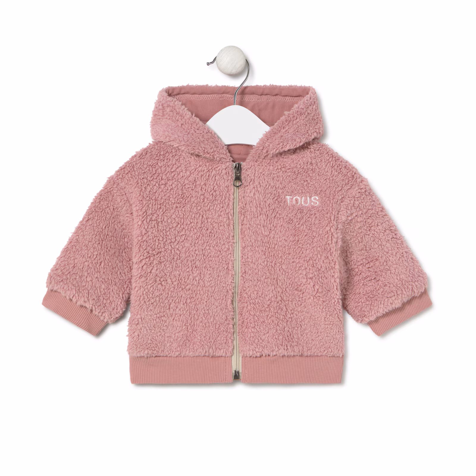 Sudadera de pelo con capucha Casual rosa