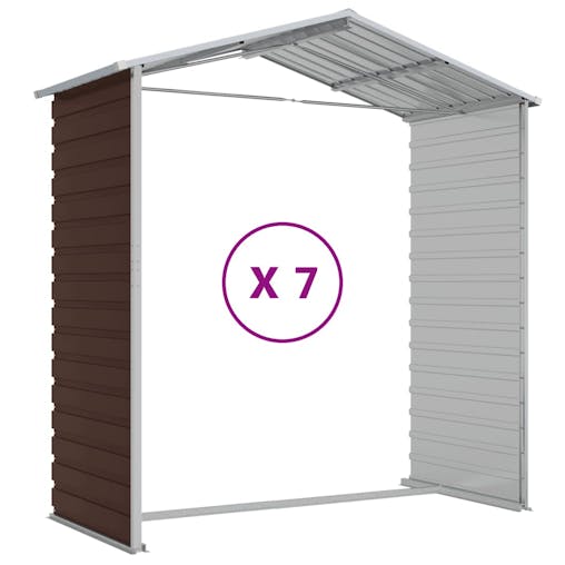 NNEVL Garden Shed Brown 191x640x198 cm Galvanised Steel