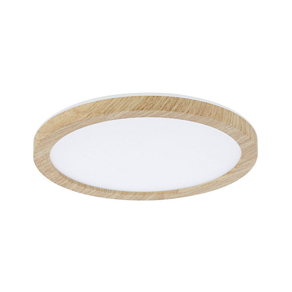 Panneau LED Atria Shine Backlight IP44 rond 190 mm 11,2W 850lm 4000K Esthétique bois