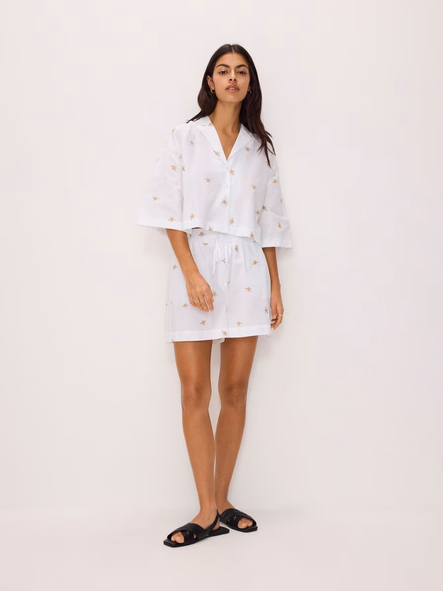 Cotton Shorts With Embroidery