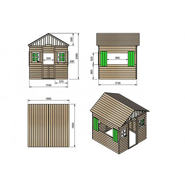 Maison d'enfant en bois Masgames LOLLIPOP XXL Horeca Vert