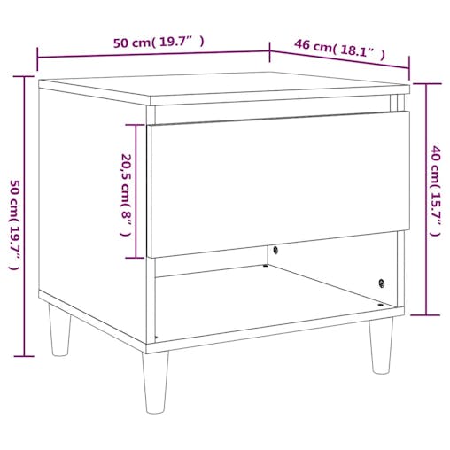 NNEVL Bedside Tables 2 pcs High Gloss White 50x46x50 cm Engineered Wood