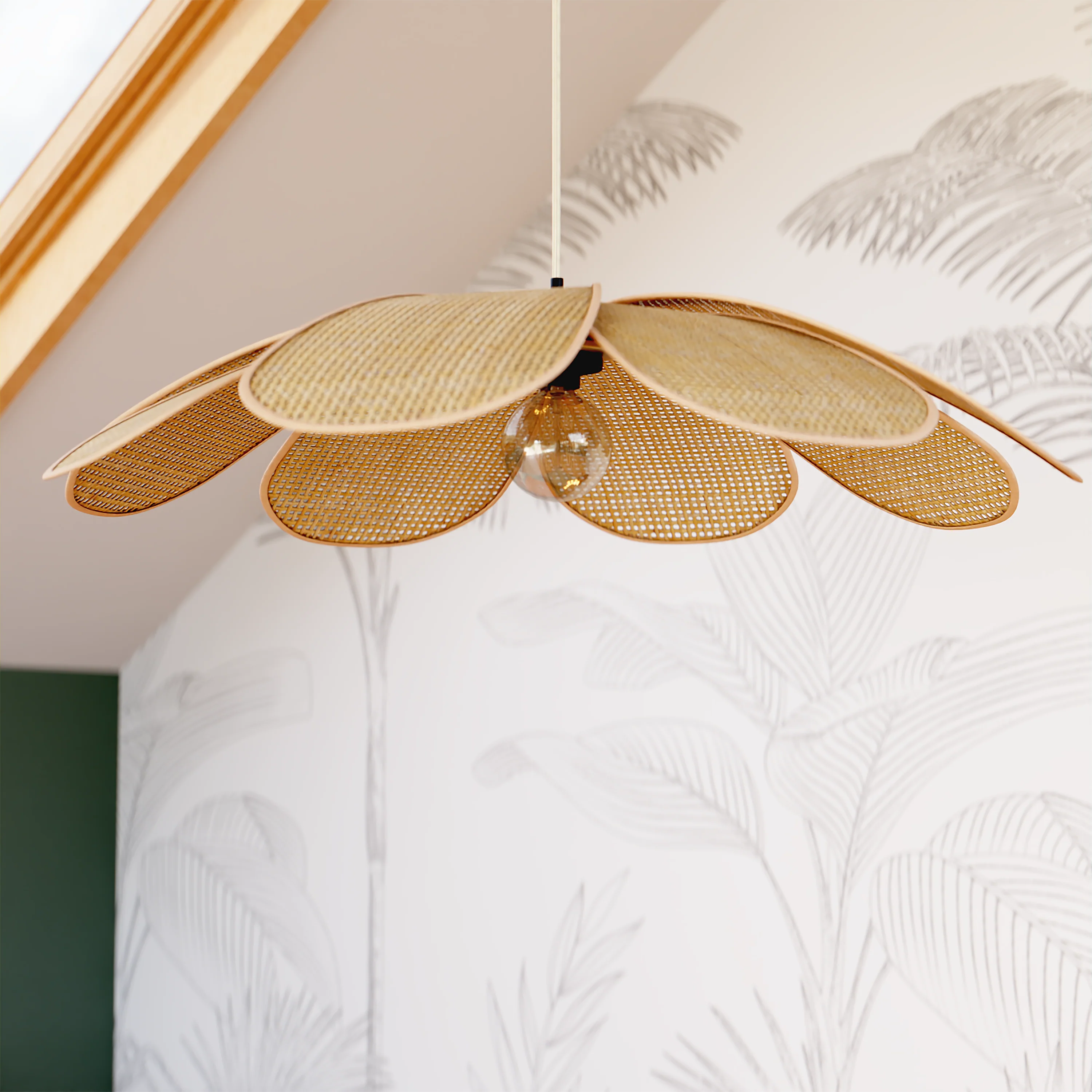 Ostaria Suspension MARGAUX bambou 11,5 x 90 cm diamètre 90 cm
