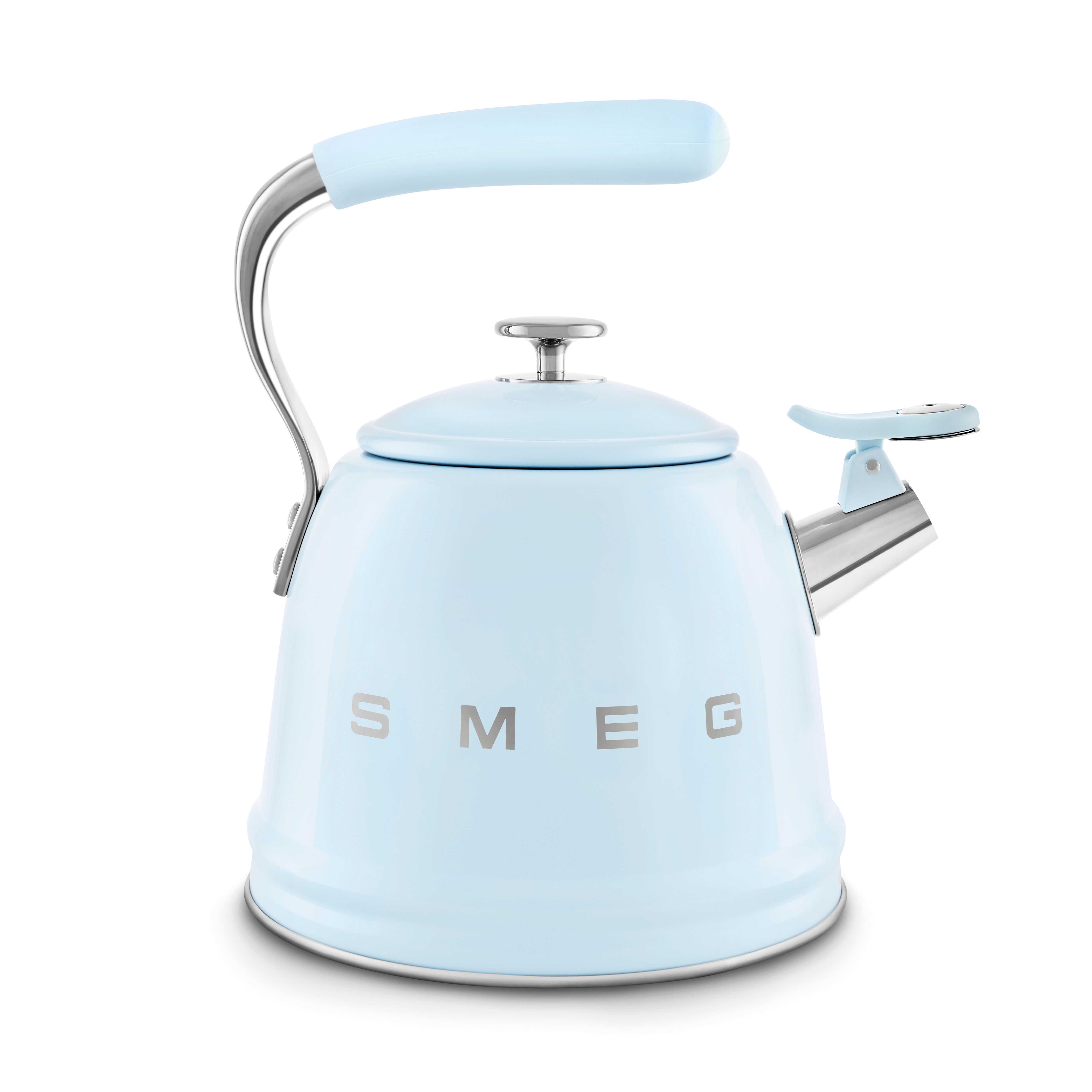 Smeg Whistling Kettle for Hobs, Stainless Steel, 2.3 liters, Pastel Blue