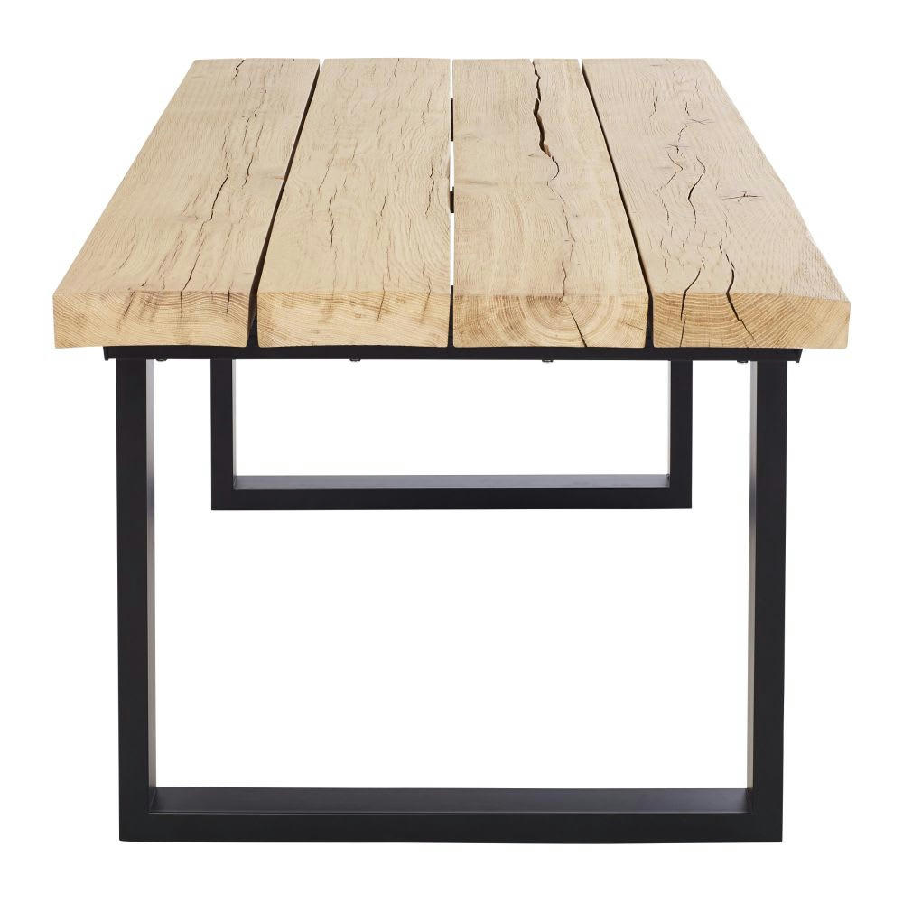 Malouine - Table à manger en poutres de chêne massif 6/8 personnes L180