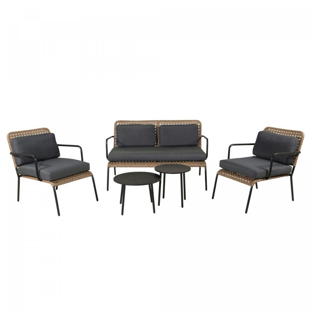 MERIDAL - Salon de jardin contemporain en osier