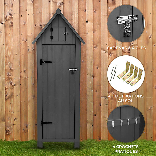 Abri de Jardin en Bois - Gris Monstershop