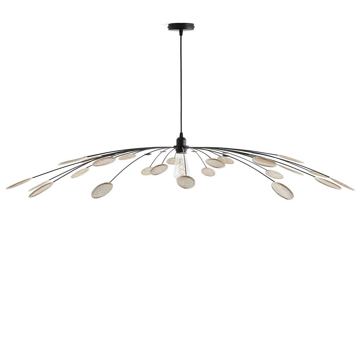 Suspension métal acier et cannage Ø138 cm, Léonie