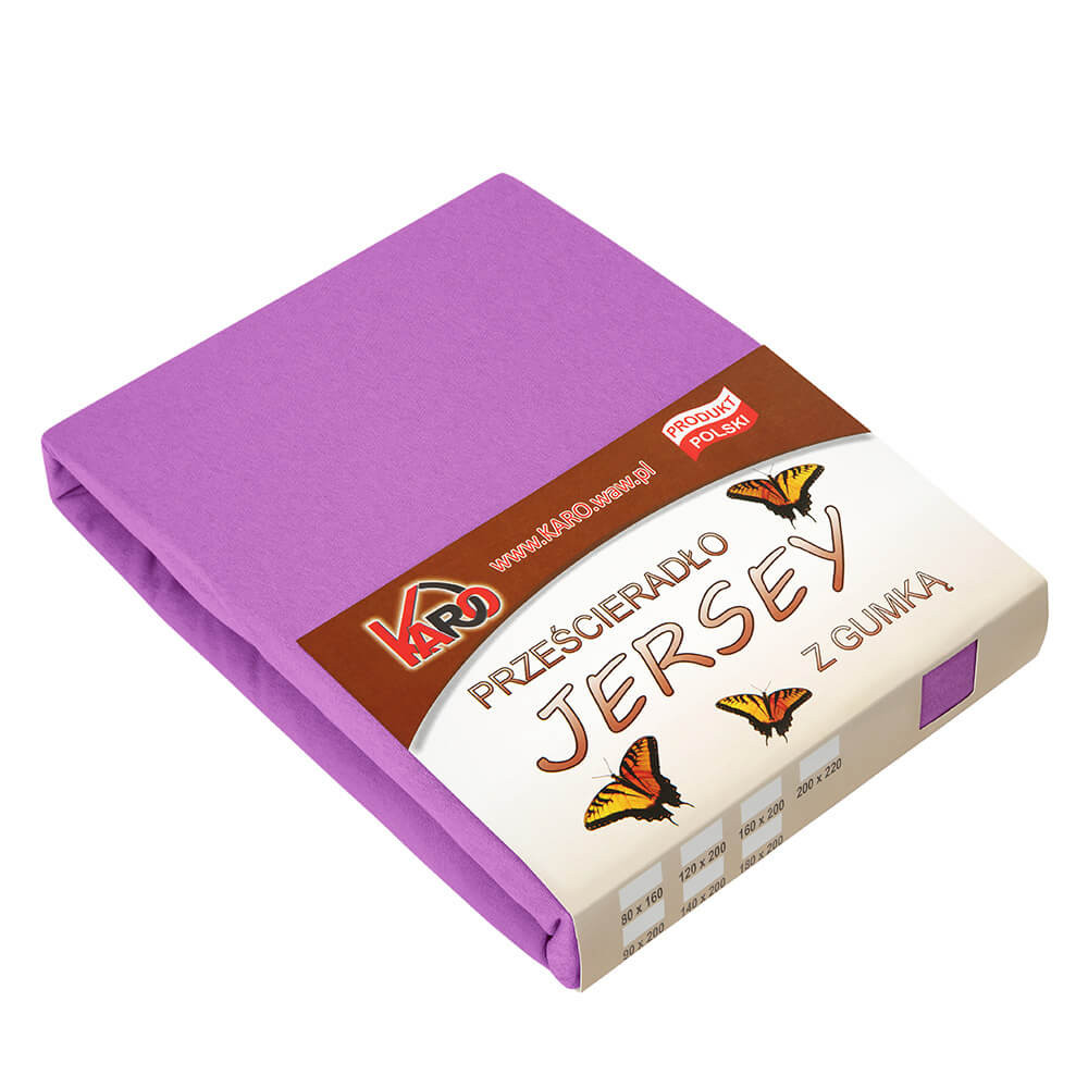 Prześcieradło jersey z gumką 200x220 fuksja 062 KARO