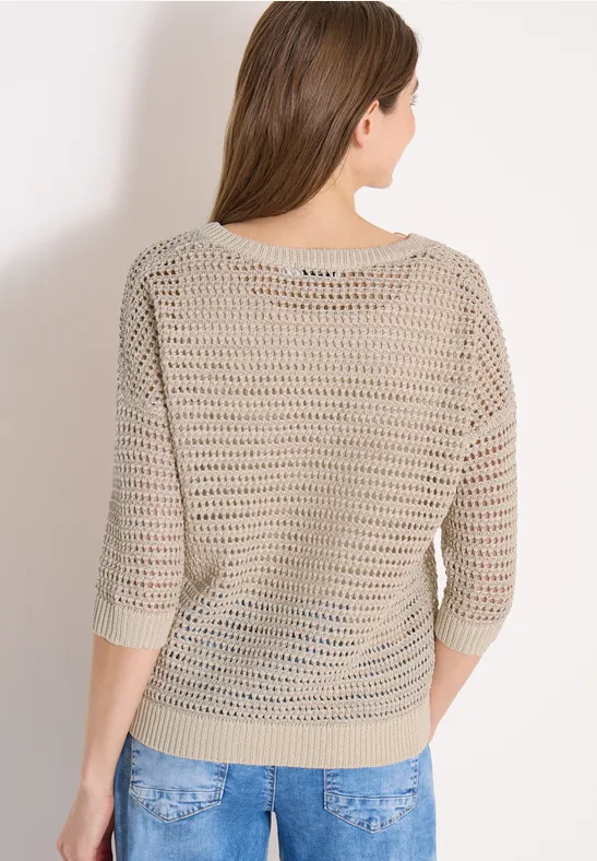 Pullover mit V-Neck und Garnmix