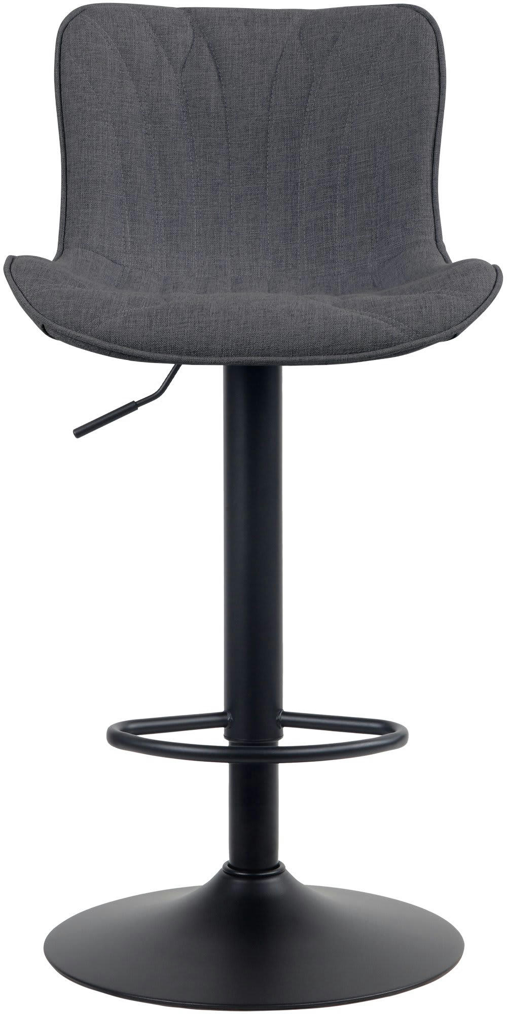 LINUS - Tabouret de bar ajustable pivotant tissu Noir