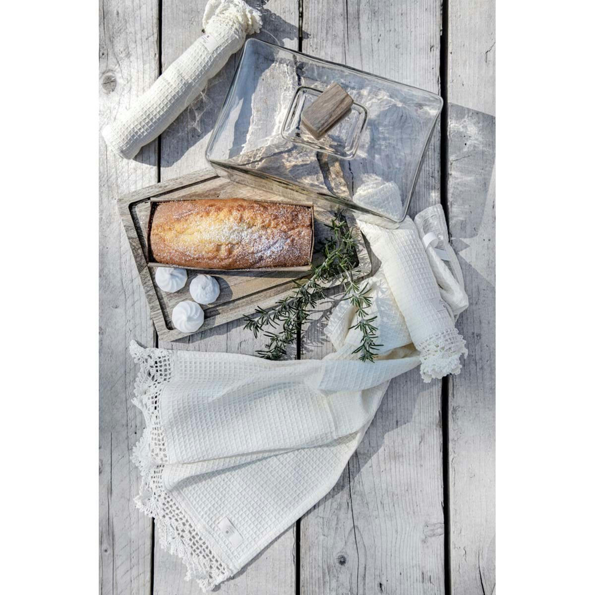 - Sac avec 3 torchons écru en coton