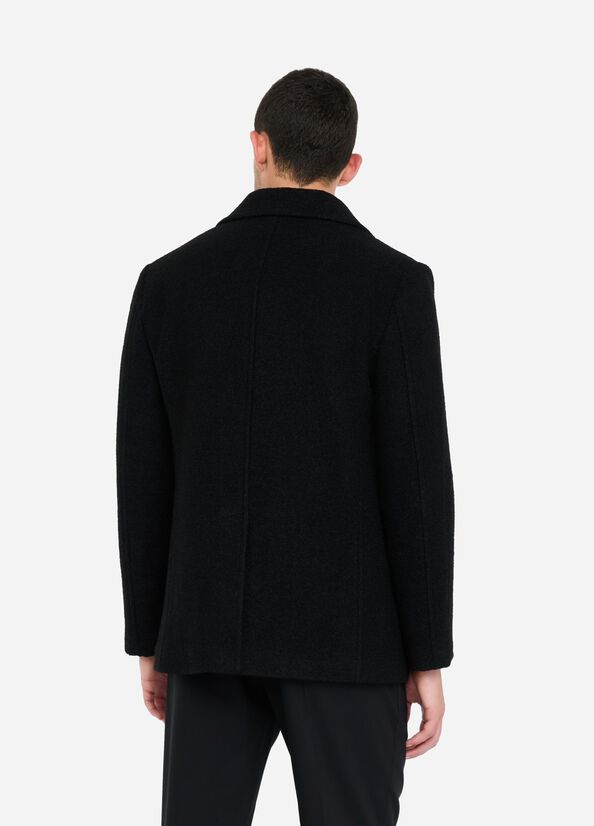 Peacoat in boucl&eacute; di lana
