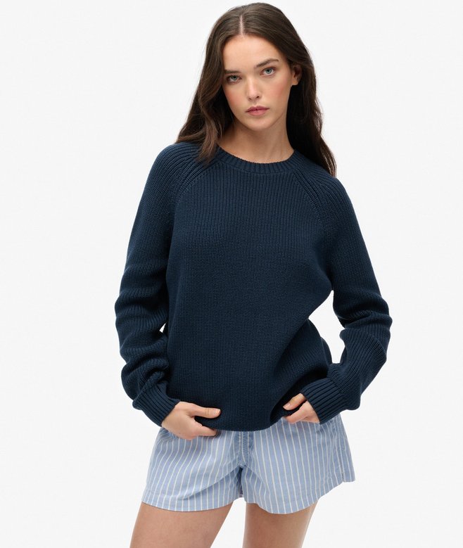 Relaxed Ribbed Knitted Jumper