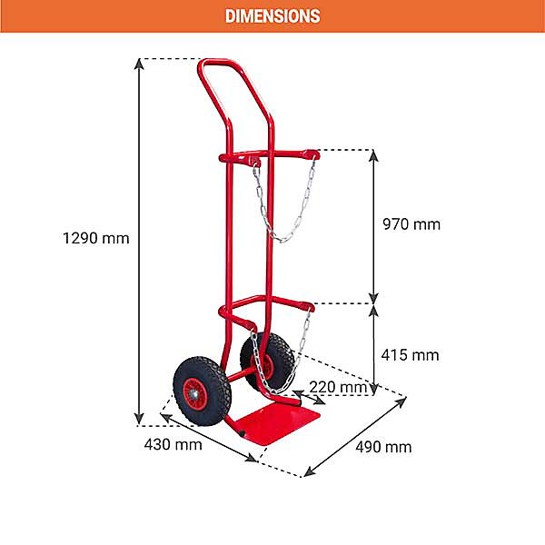 Diable bouteille de gaz tout terrain - Charge max 200kg - 810000149