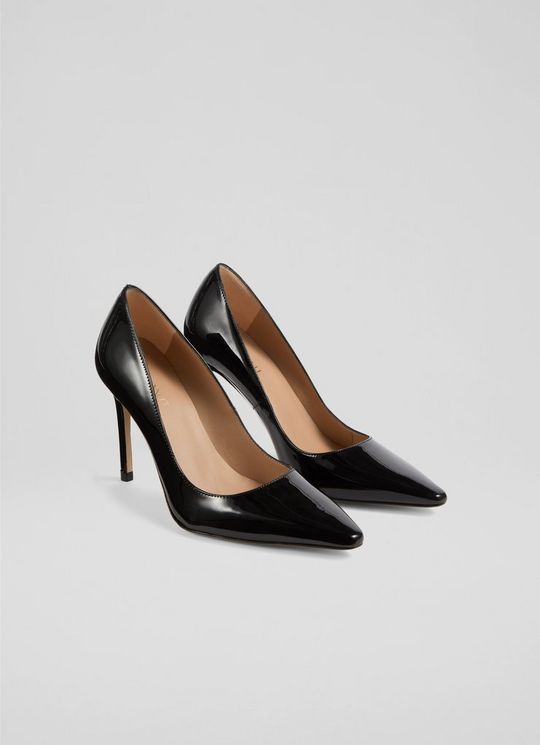 New Fern Black PatentPointed Toe Courts