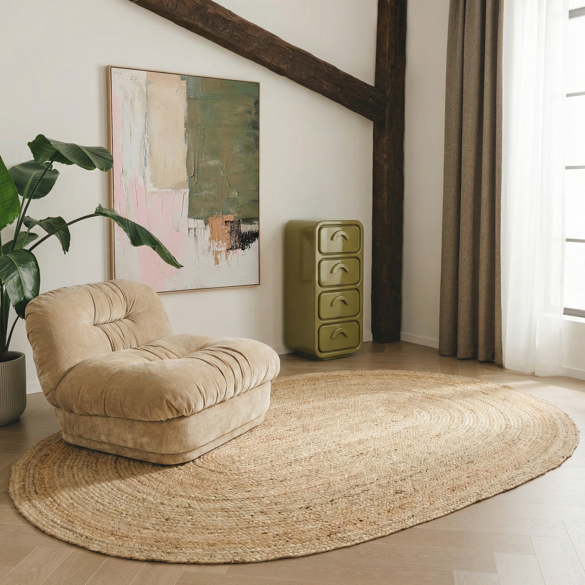 Mrcarpet Jute Vloerkleed Ovaal naturel 140 x 200cm
