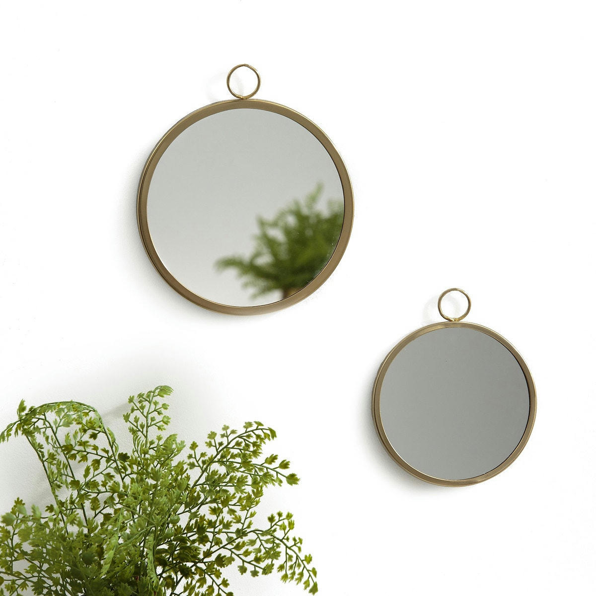 Lot de 2 miroirs ronds à suspendre, Uyova