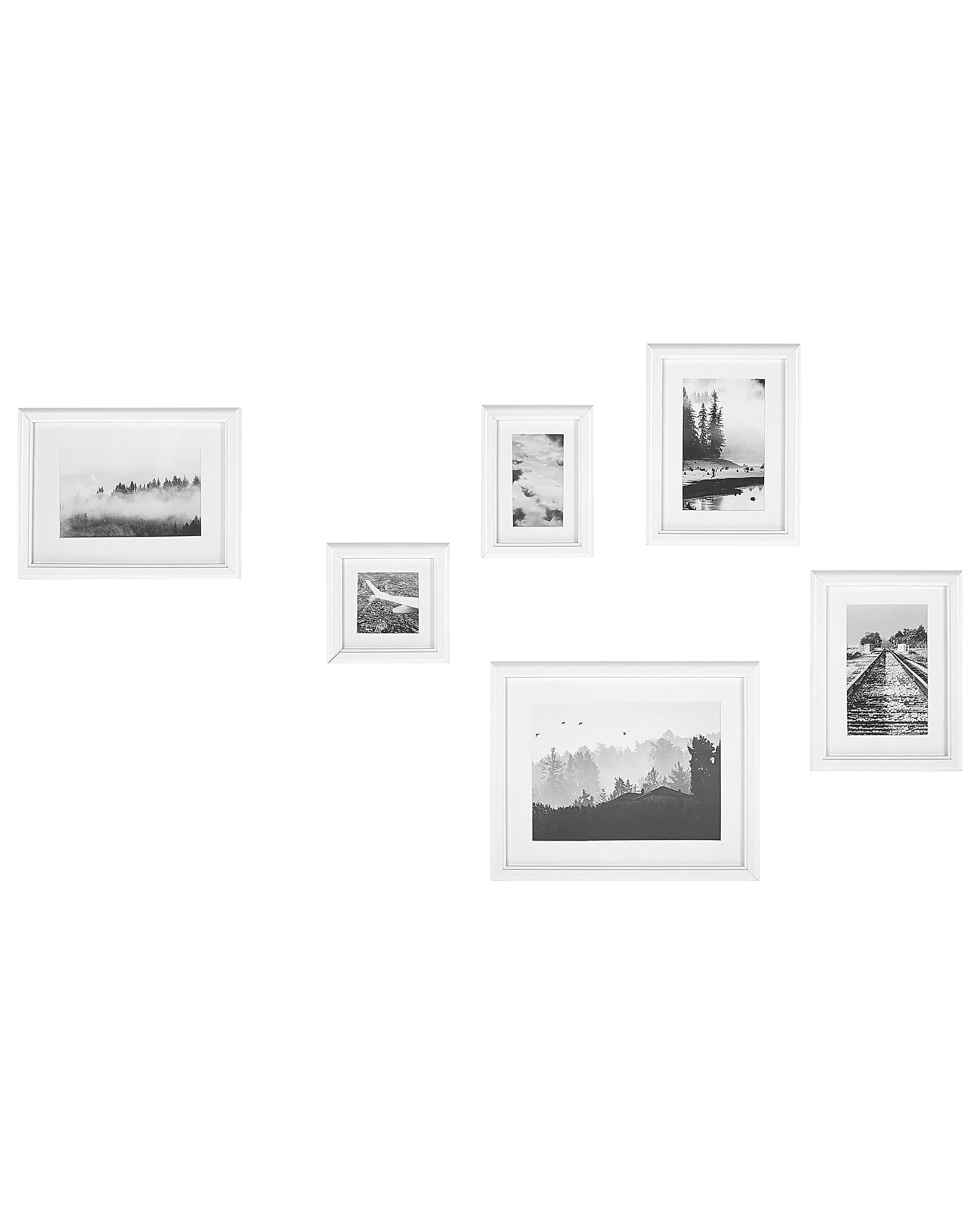 Set of 6 Photo Frames ZINARE Landscape White