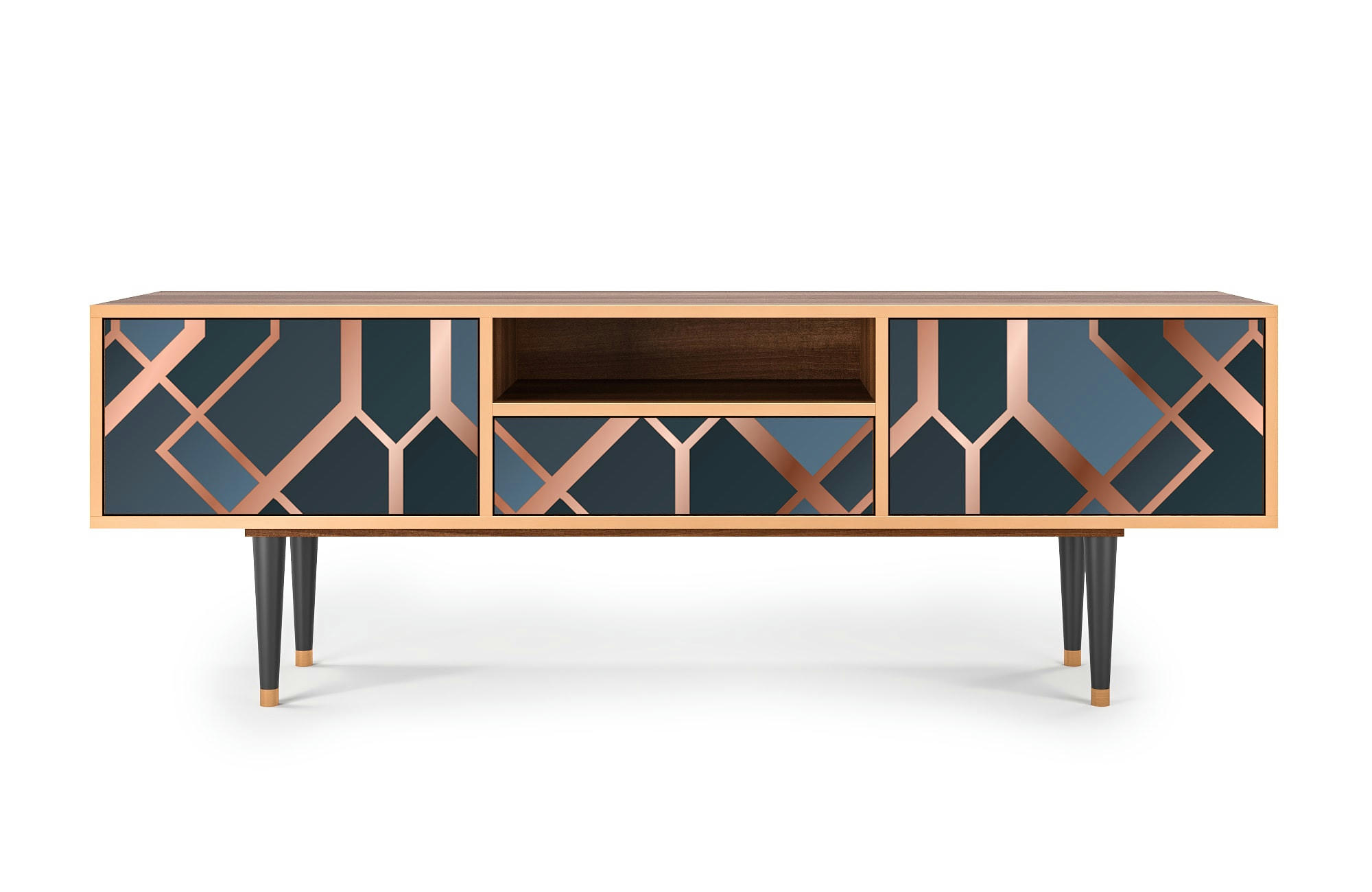 ASHY 1920' - Meuble TV  bleu-vert 1 tiroir et 2 portes L 170 cm