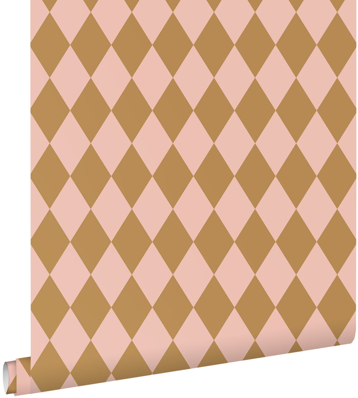 ESTAhome behang ruiten bruin en roze - 50 x 900 cm - 131600