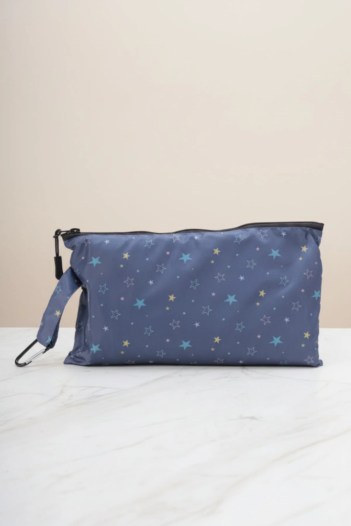 Navy Star Print Rain Poncho