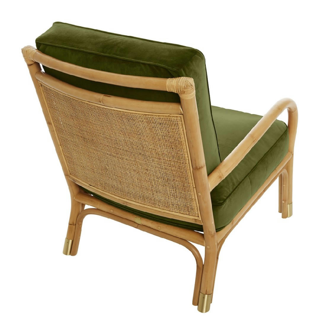 RIVIERA - Fauteuil rotin et velours