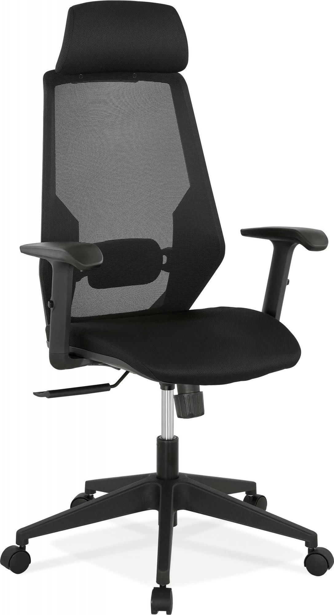 REGLO - Fauteuil bureau Tissu Noir 360° H. assise 43 cm rembourré