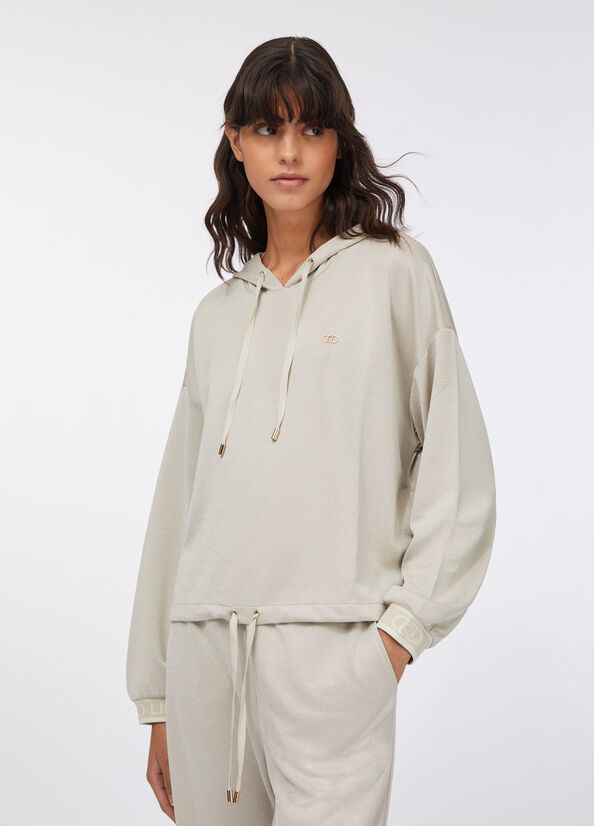 Felpa lurex&reg; con cappuccio