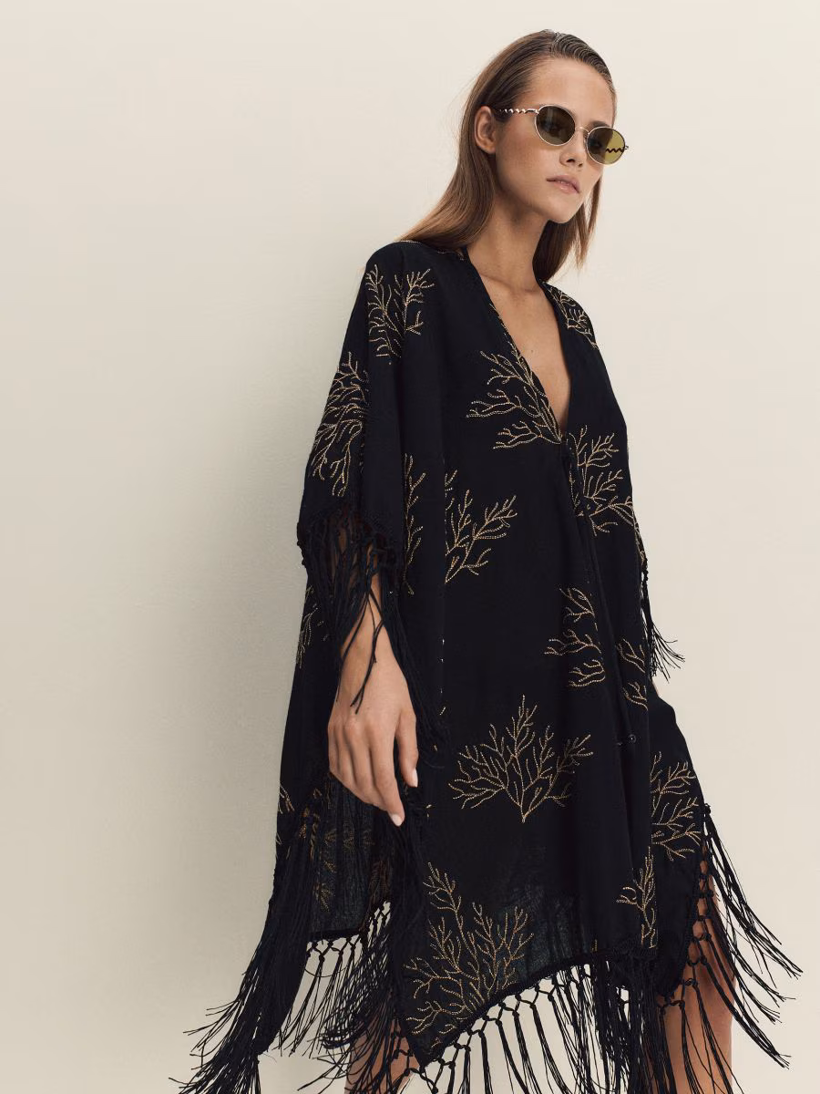 Beach Cover Up With Embroidery Detailing
