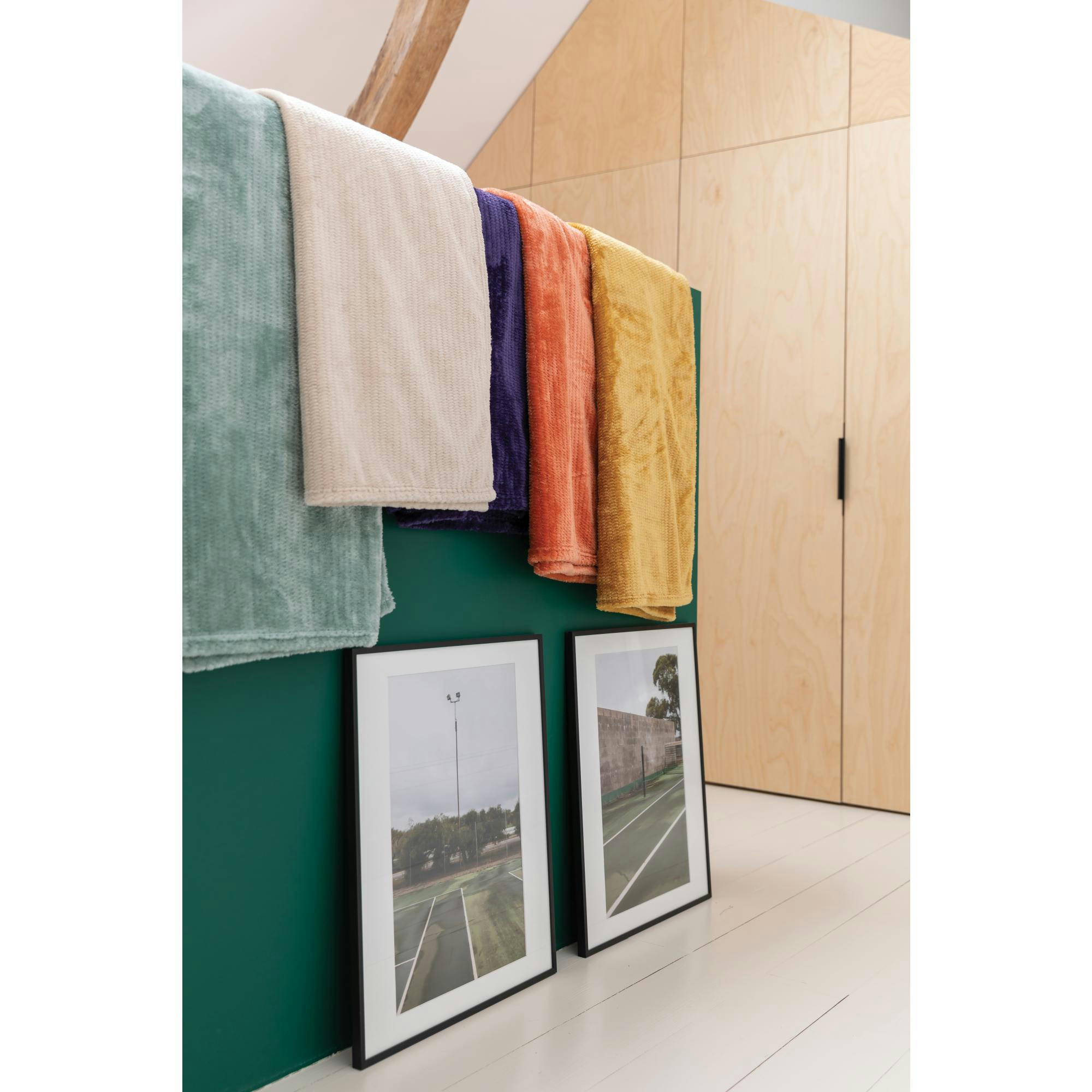 ADEL - Plaid  en polyester terracotta 130 x 160