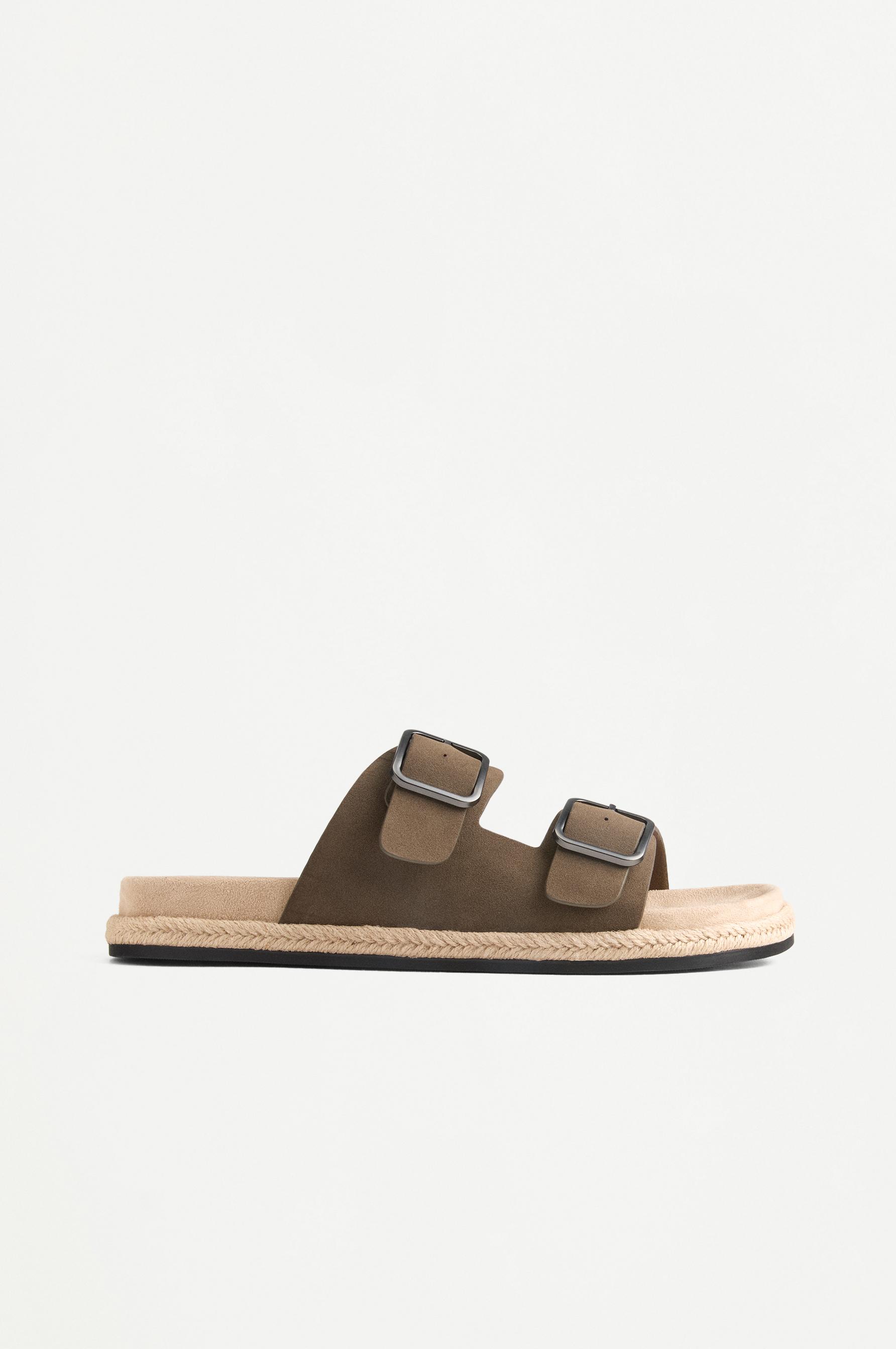 Sandalia confort hebillas efecto yute