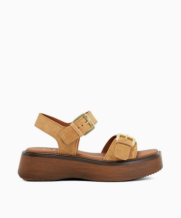 Luno Sand - Double Strap Flatform Sandals