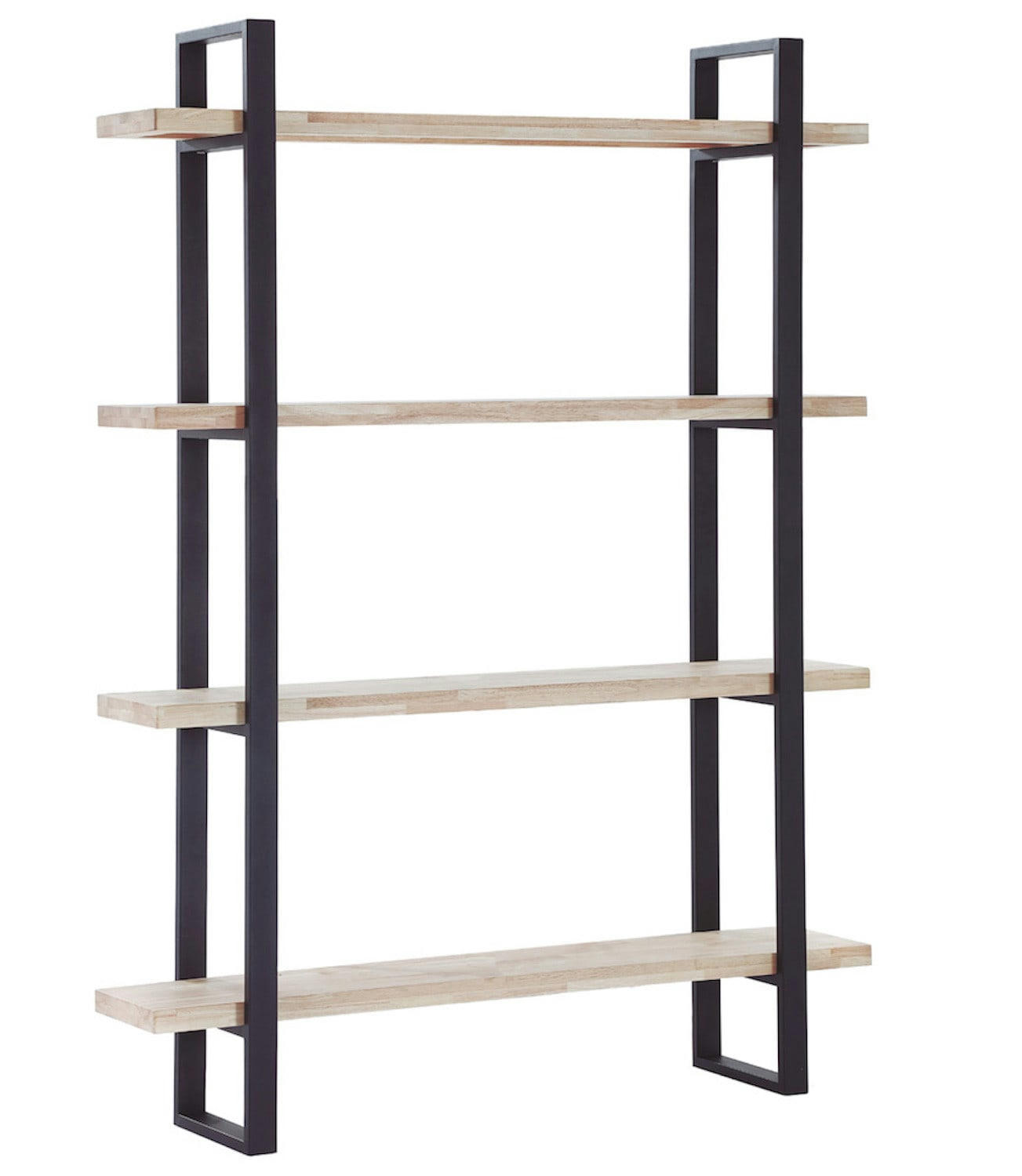 MATAKI - Étagère haute bois clair et acier noir