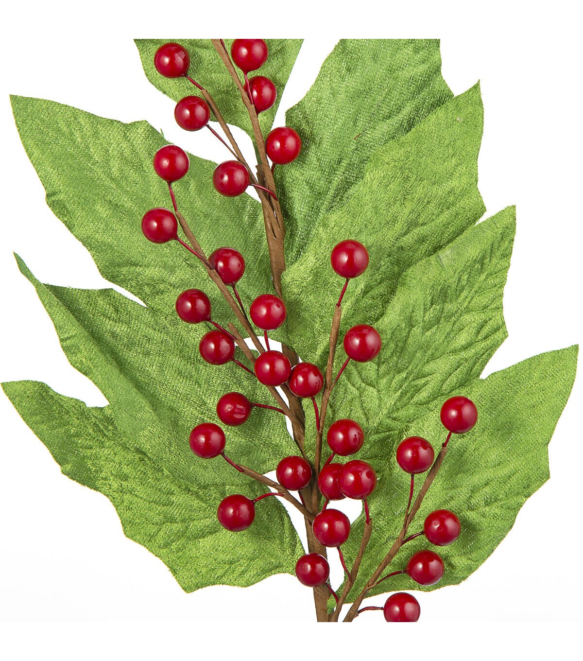 18 Red Pepperberry & Green Leaf Stem by Bloom Room