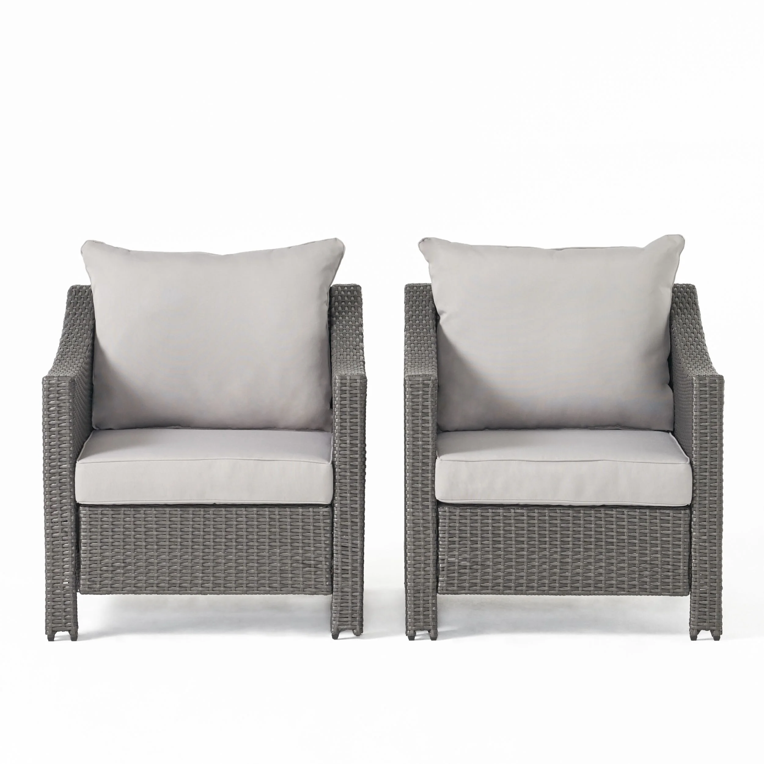 Outdoor Stylish and Comfortable Wicker Club Chair Set for Patio