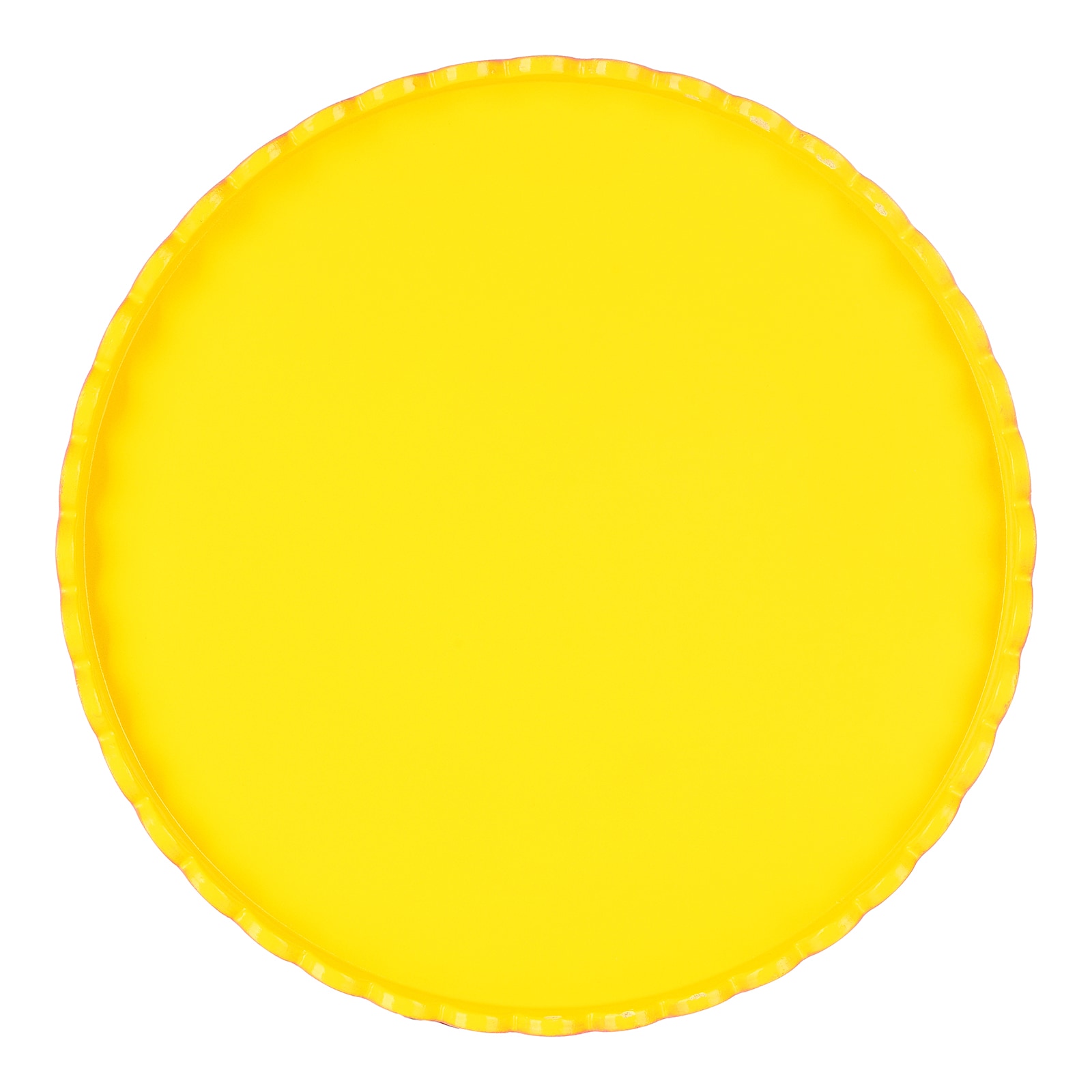 Deko-Tablett Wellenkante Gelb, ⌀ 37.5 cm, H 30 mm